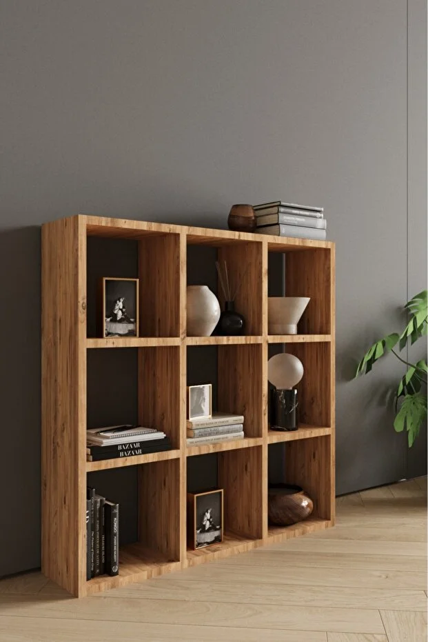 CLASSY 9 RAFLI KARE KİTAPLIK BEYAZ